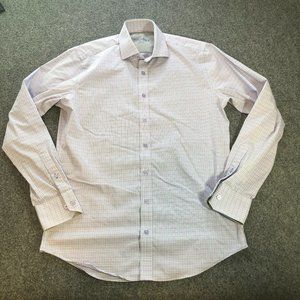 Twillory Dress Shirt Mens 15.5 34-35 Purple Tailored Fit Performance Button Up